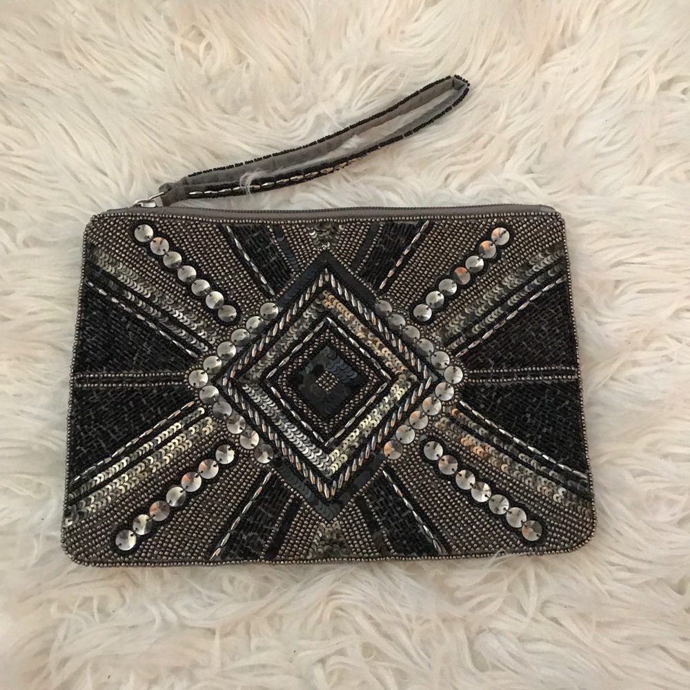 Beaded Charming Charlie Clutch Wristlet Pouch